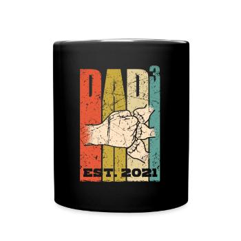 Dad to the power of 3 father of three, dad with three children - Full Colour Mug - black - Front