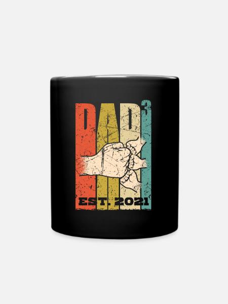 Dad to the power of 3 father of three, dad with three children - Full Colour Mug - black