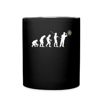 Dart Geschenk Dart Verein Dartspieler Evolution - Tasse einfarbig - Schwarz - Vorne