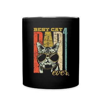 Meilleur Cat Papa ever 4 chats quadruple papa de chats - Mug uni - noir - Devant