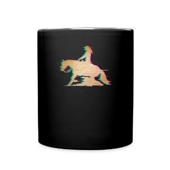 Westernreiten Reining Reiter Pferdeliebe Geschenk - Tasse einfarbig - Schwarz - Vorne