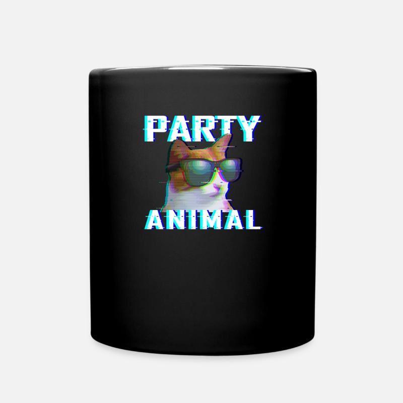 Party Tier EDM Rave Electro Dubstep Hardstyle - Tasse einfarbig - Schwarz