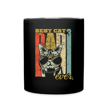 Best Cat Dad ever three cats triple cat dad - Full Colour Mug - black - Front