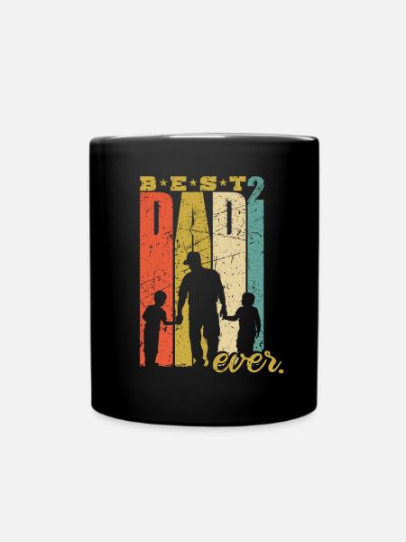 Best Dad Ever Father-of-two Dad 2 Sons - Full Colour Mug - black