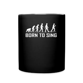 Evolution Singer Born To Sing Karaoke Gift - Full Colour Mug - black - Front