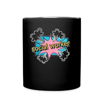 Sozialarbeiter Sozialist 80er Jahre Stil Männer - Tasse einfarbig - Schwarz - Vorne