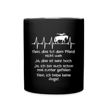 Voltigieren Evolution Reitsport Volti Spruch - Tasse einfarbig - Schwarz - Vorne