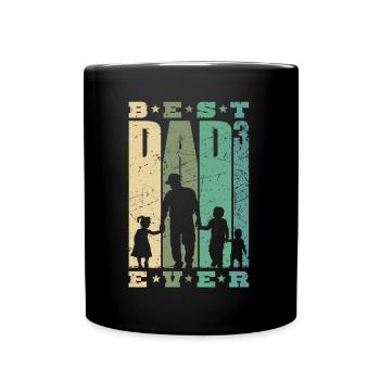 Best Dad Ever Father 3 Kids Triple Dad - Full Colour Mug - black - Front
