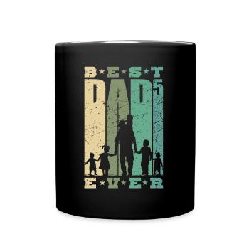 Best Dad Ever father with 5 children five-time dad - Full Colour Mug - black - Front