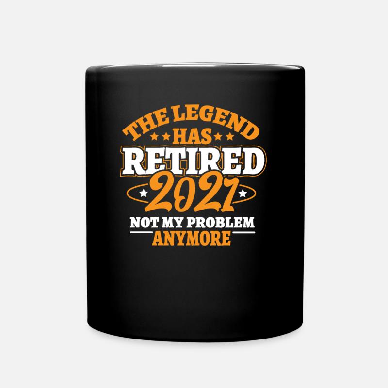 The Legend Has Retired 2021 Funny Retirement - Full Colour Mug - black