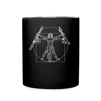 Ski Outfit Apres Ski Da Vinci Skifahrer Shirt - Tasse einfarbig - Schwarz - Vorne