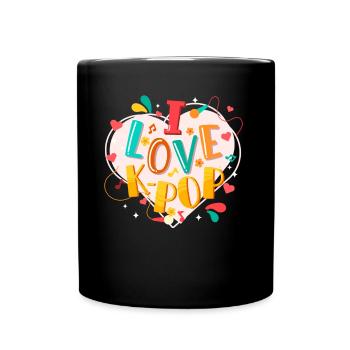 I Love K-Pop Music Kpop Koreanische Pop Musik - Tasse einfarbig - Schwarz - Vorne