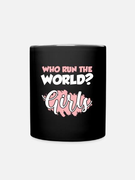 mädchenpower frauen - Tasse einfarbig - Schwarz
