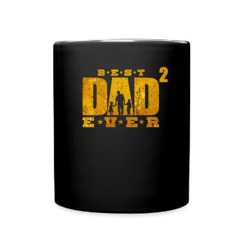 Best Dad Ever Père 2 enfants double papa papa papa - Mug uni - noir - Devant