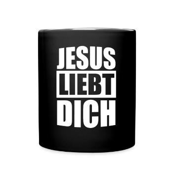 Jesus liebt dich | Christentum - Tasse einfarbig - Schwarz - Vorne