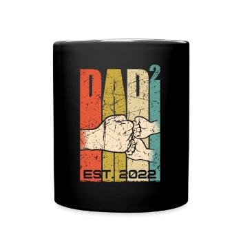 Father 2022 expecting dad twins two children - Full Colour Mug - black - Front