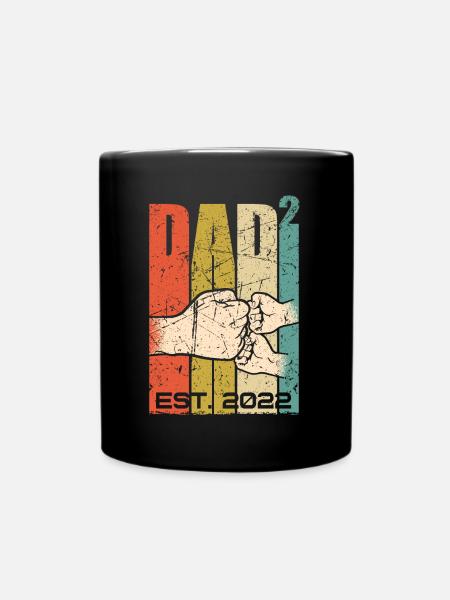 Père 2022 jumeaux papa deux enfants - Mug uni - noir