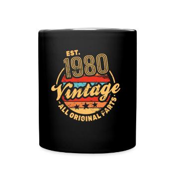 EST. 1980 Vintage Toutes les pièces d'origine - Mug uni - noir - Devant