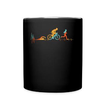 Triathlon Heartbeat Marathon Courir Course - Mug uni - noir - Devant