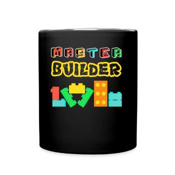 Master Builder Building Bricks Blocks Pieces - Full Colour Mug - black - Front