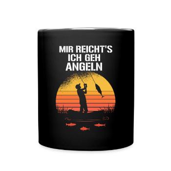 Angler Mir Reicht´s ich geh Angeln Angler Retro - Tasse einfarbig - Schwarz - Vorne