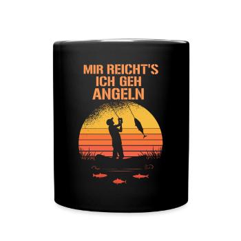 Angler Mir Reicht´s ich geh Angeln Angler Retro - Tasse einfarbig - Schwarz - Vorne