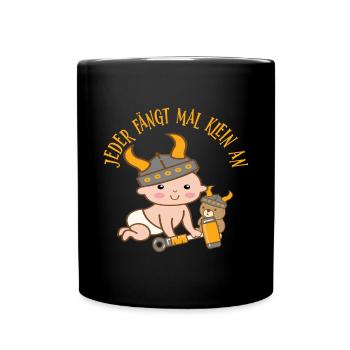 Kinder Wikinger Germanen Baby Geschenkidee - Tasse einfarbig - Schwarz - Vorne