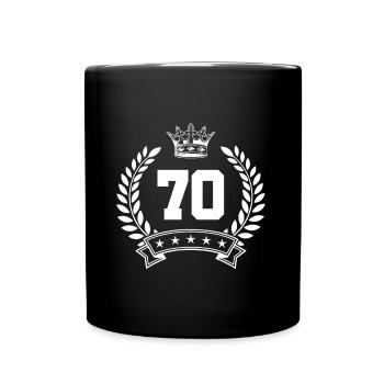 70 Jahre Symbol Kranz - Tasse einfarbig - Schwarz - Vorne