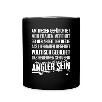 Angler - Tasse einfarbig - Schwarz - Vorne
