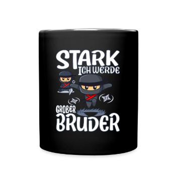 Ich Werde Großer Bruder 2026 Geschwister Baby - Tasse einfarbig - Schwarz - Vorne