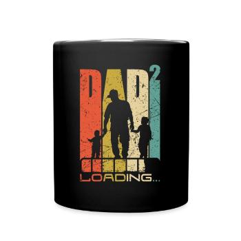 Dad Loading stolzer Papa 2022 Vater 2 Kinder - Tasse einfarbig - Schwarz - Vorne