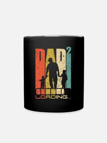 Dad Loading stolzer Papa 2022 Vater 2 Kinder - Tasse einfarbig - Schwarz
