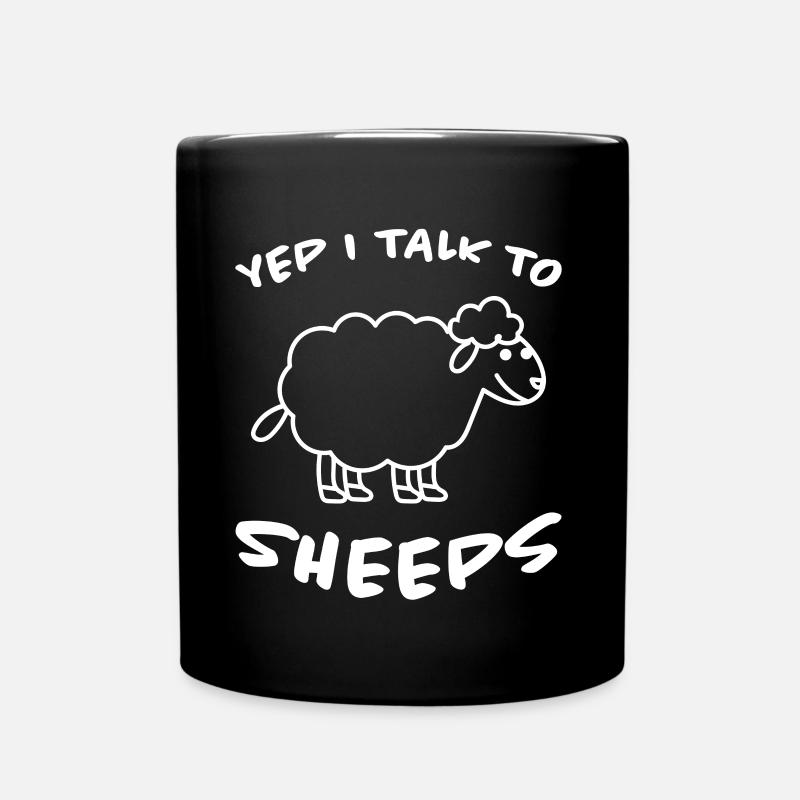 Sheep Funny Saying Sheep Lamb Farmer Gift - Full Colour Mug - black