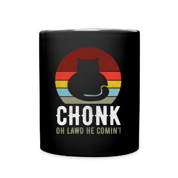 Chonk Cat Drôle Chat Mème Chat Papa Chat Maman - Mug uni - noir - Devant