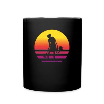 Retro Cleaning Fairy Domestic Help Cleaning Lady - Full Colour Mug - black - Front
