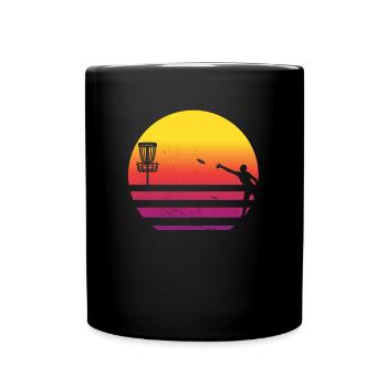 Retro Disc Golf Vintage Disc Golfer Geschenk - Tasse einfarbig - Schwarz - Vorne