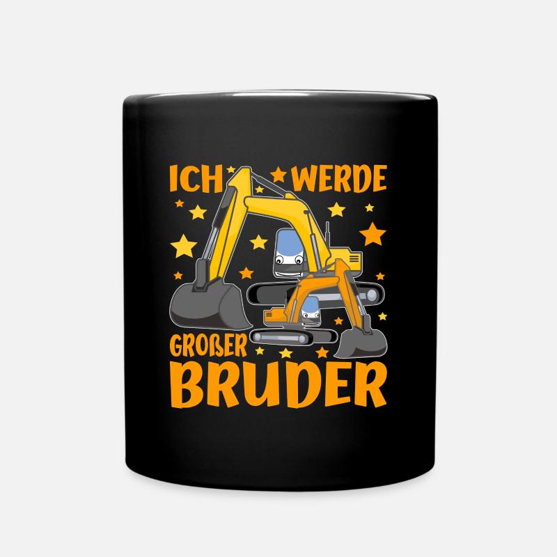 Grosser Bruder Bagger Ich Werde Großer Bruder - Tasse einfarbig - Schwarz