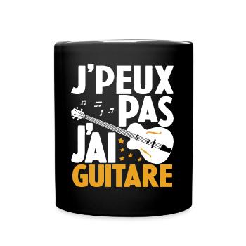 Je Peux Pas J'ai Guitare Drôle Guitare - Mug uni - noir - Devant