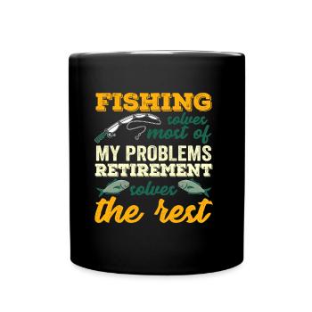 La pêche résout la plupart de mes problèmes Drôle - Mug uni - noir - Devant