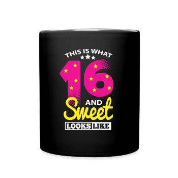 Cadeaux d’anniversaire Sweet Sixteen pour 16 ans - Mug uni - noir - Devant