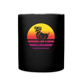 Sternzeichen Widder - Tasse einfarbig - Schwarz - Vorne