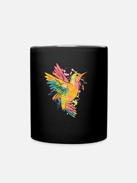Colibri aquarelle Colibri coloré Colibri oiseau - Mug uni - noir
