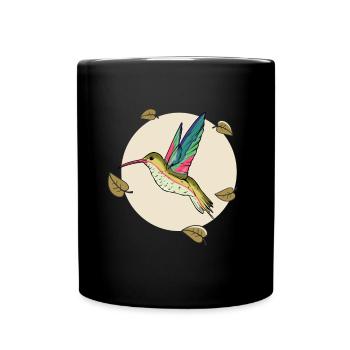Colibri Feuilles de la lune Colibri Colibri oiseau - Mug uni - noir - Devant