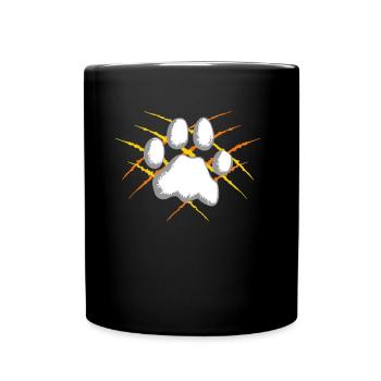 Hundepfote Hundefuß Cooler Hundeliebhaber Mama - Tasse einfarbig - Schwarz - Vorne