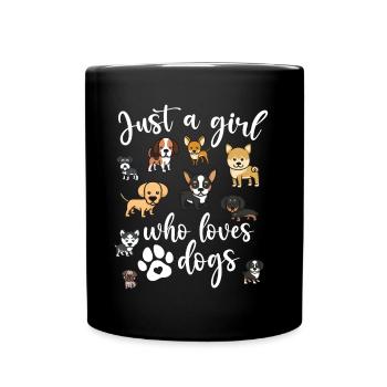 Just A Girl Who Loves dogs Rescue (Juste une - Mug uni - noir - Devant