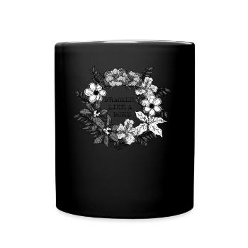 Feminist Feminismus Feministin Blumen Kranz - Tasse einfarbig - Schwarz - Vorne