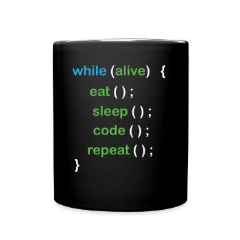 Python Coding Software Developer - Full Colour Mug - black - Front