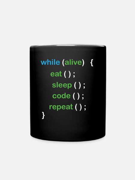 Python Coding Software Developer - Tasse einfarbig - Schwarz