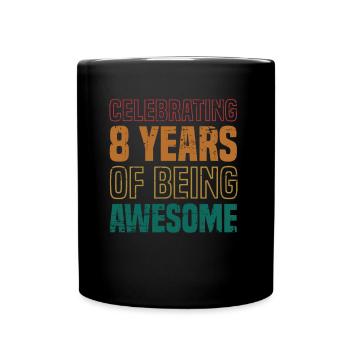 We celebrate 8 years old birthday - Full Colour Mug - black - Front