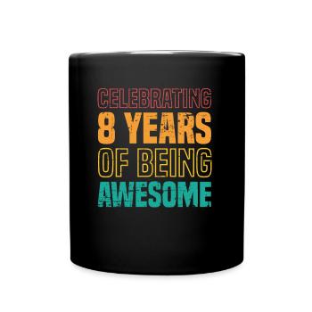 We celebrate 8 years old birthday - Full Colour Mug - black - Front